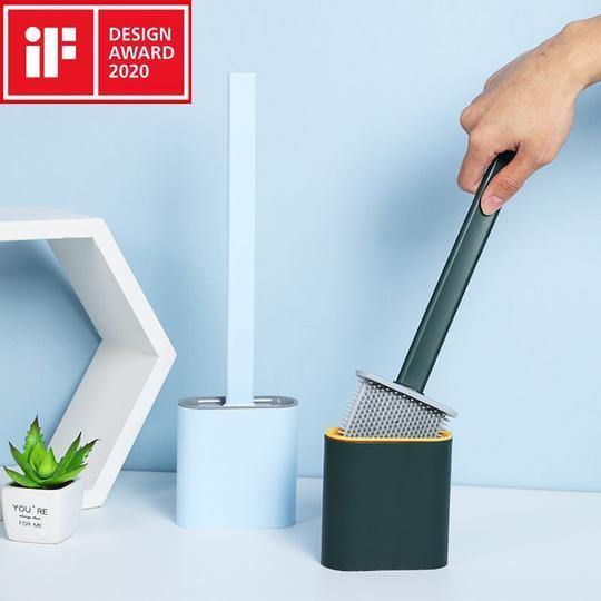 Moderne Silikon-Flex-Toilettenbürste mit Halter